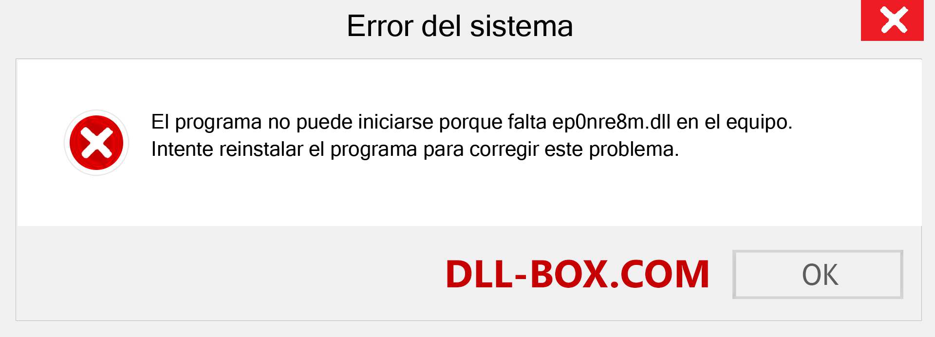 ¿Falta el archivo ep0nre8m.dll ?. Descargar para Windows 7, 8, 10 - Corregir ep0nre8m dll Missing Error en Windows, fotos, imágenes